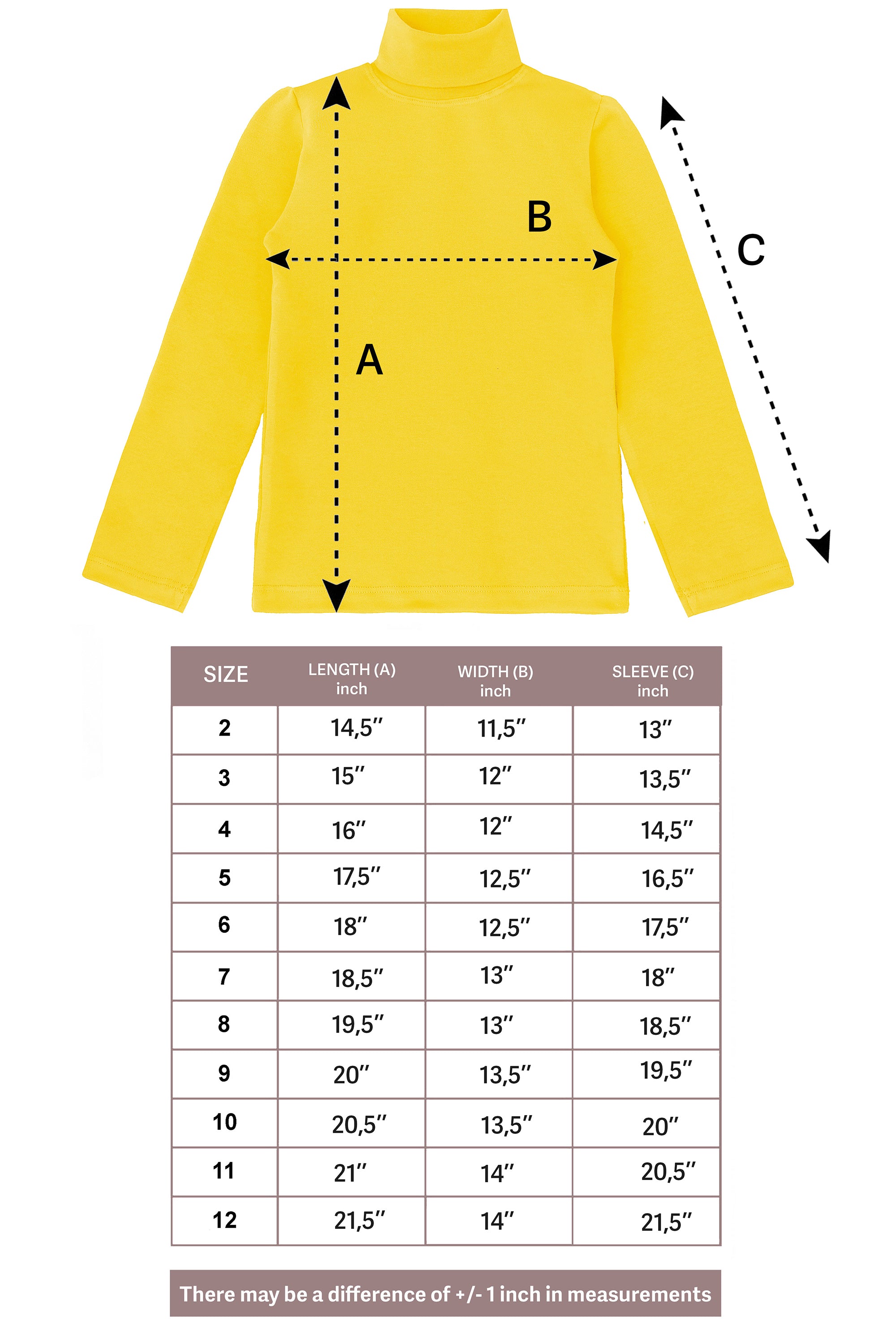 Girls' Solid Cotton Shirt Basic Long Sleeve Turtleneck T-Shirt / Toddler LILAX