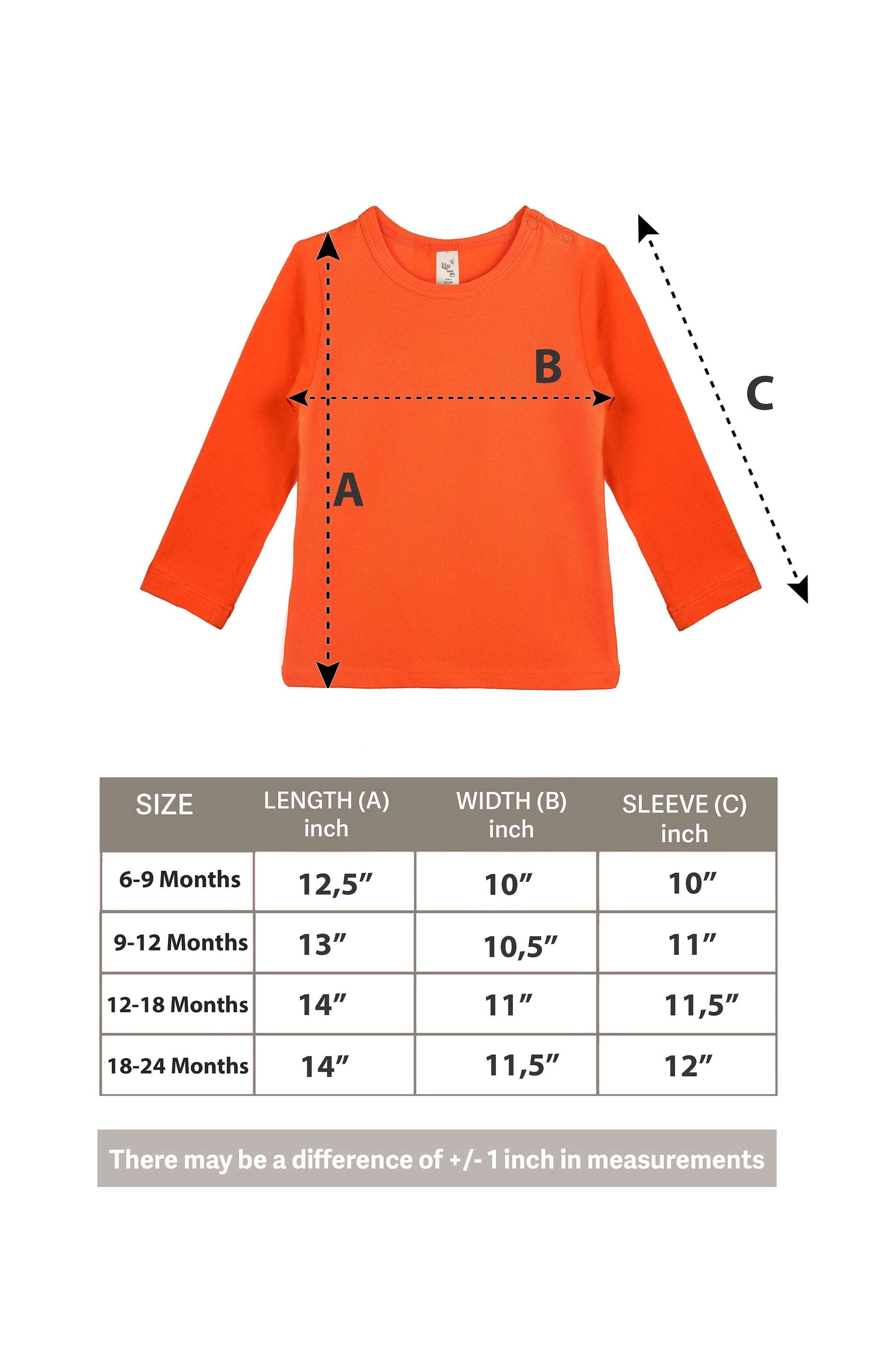 Baby Girls' Basic Long Sleeve Round Neck T-Shirt / 6 to 12 Months LILAX