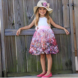 Little Girls' Floral Sleeveless Dress - Cotton Lining Sundress LILAX