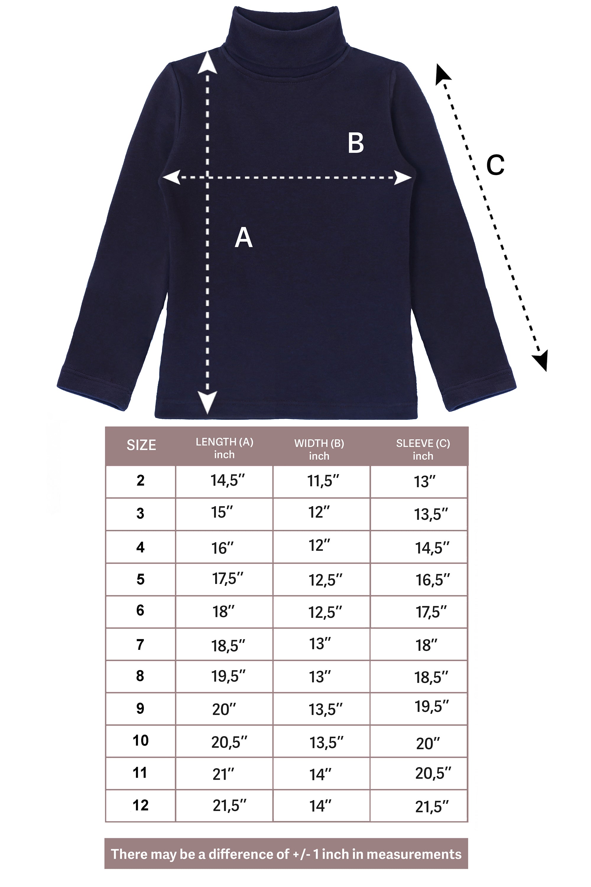 Girls' Solid Cotton Shirt Basic Long Sleeve Turtleneck T-Shirt / Toddler LILAX