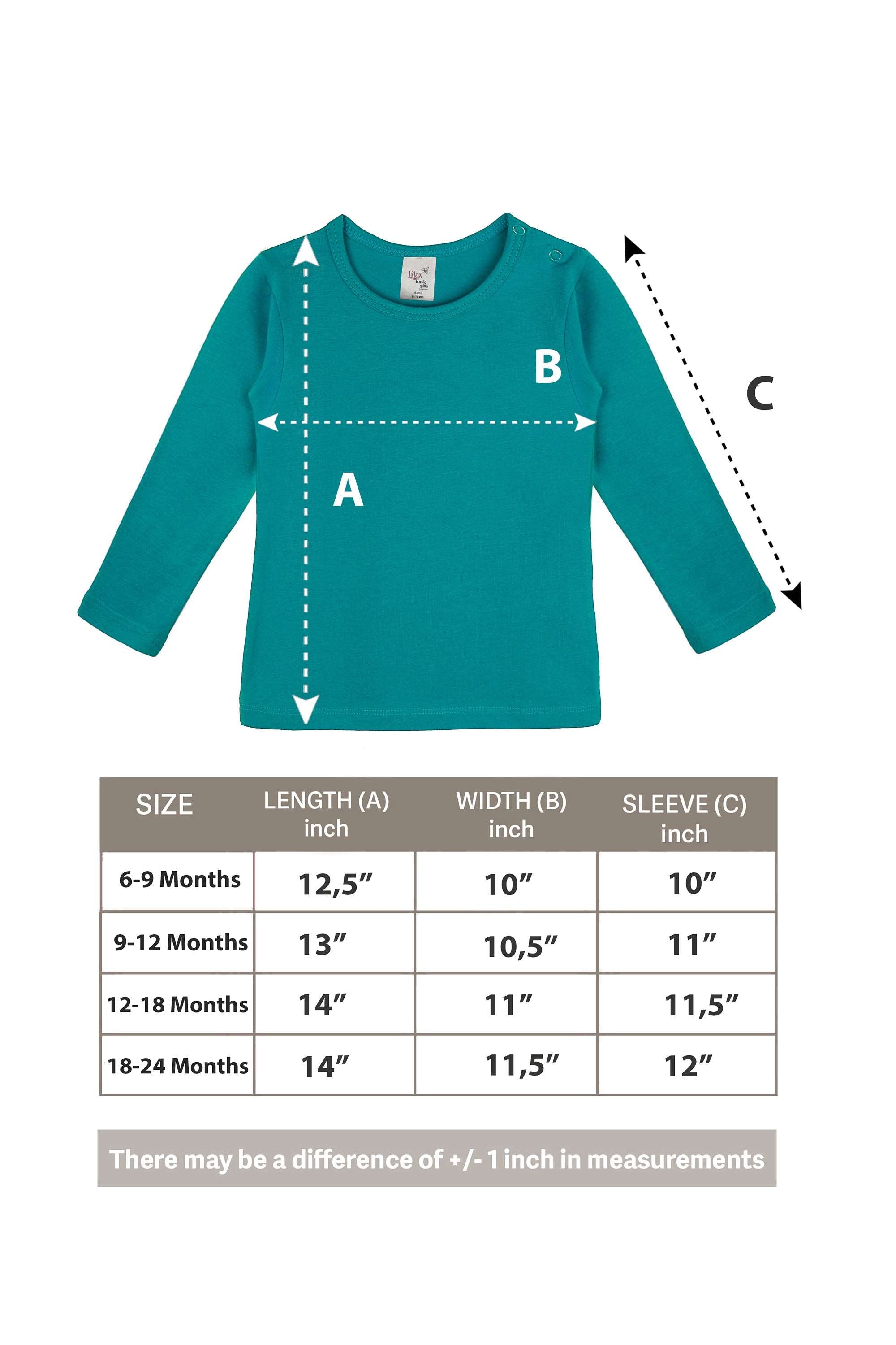 Baby Girls' Basic Long Sleeve Round Neck T-Shirt / 6 to 12 Months LILAX