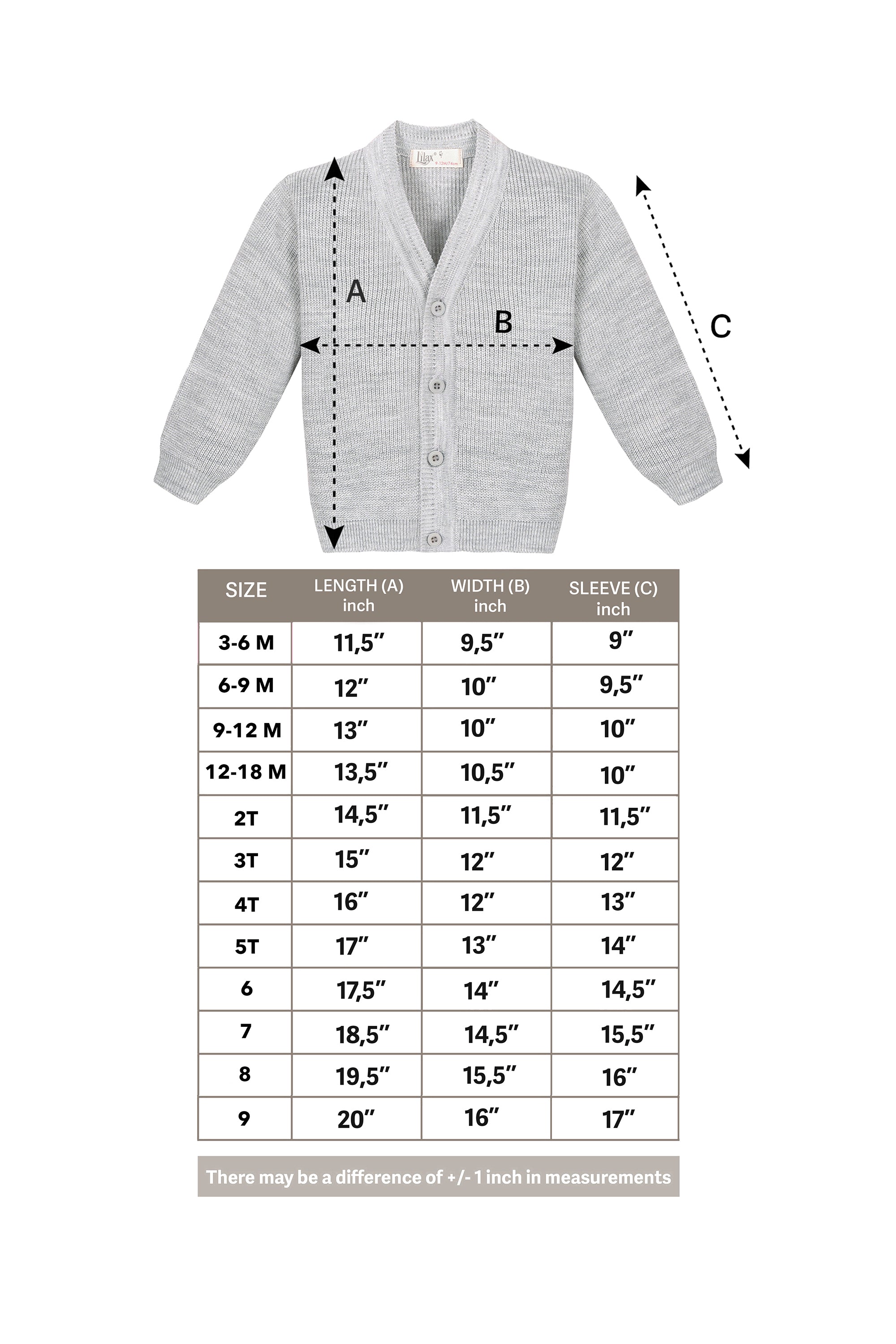 Classic Knit V-Neck Cardigan Sweater for Baby & Toddler Boys with Long Sleeves OZAK TRIKO (MUSTAFA CENGIZ OZBOZ )