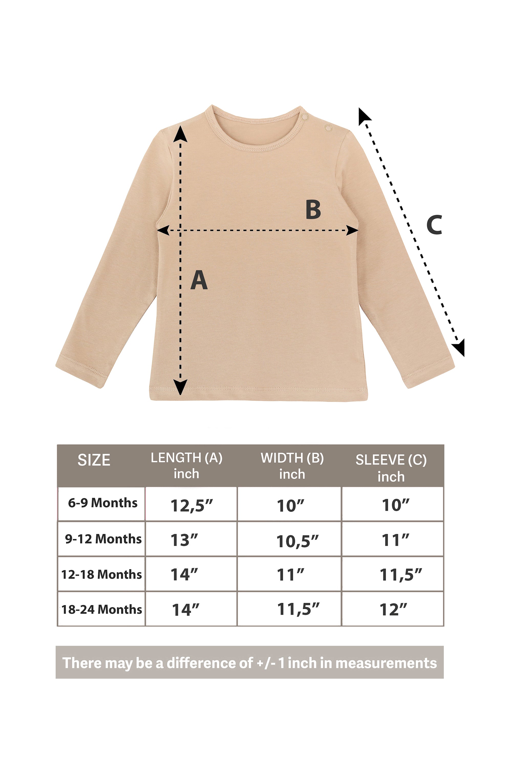 Baby Girls' Basic Long Sleeve Round Neck T-Shirt / 6 to 12 Months LILAX