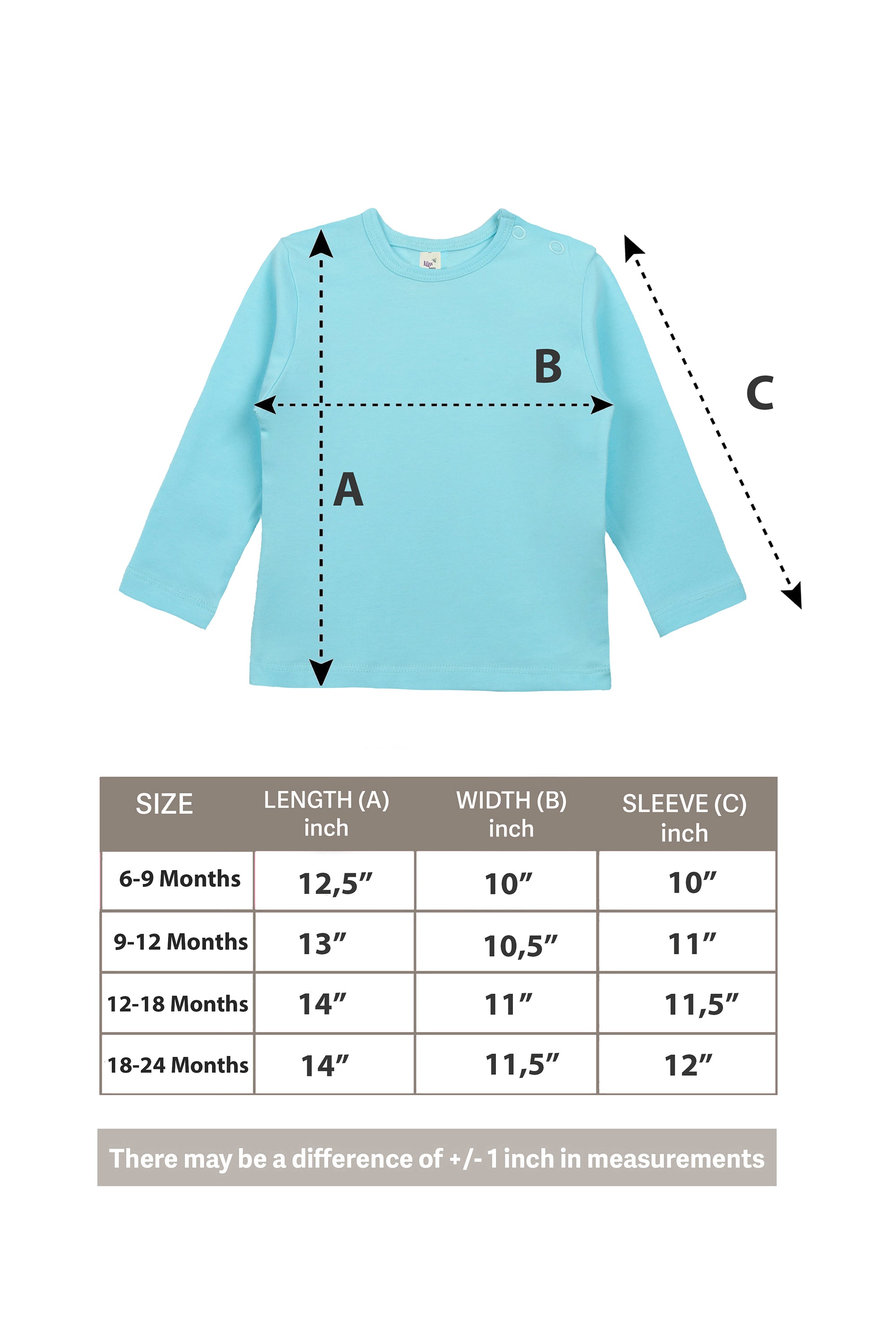 Baby Girls' Basic Long Sleeve Round Neck T-Shirt / 6 to 12 Months LILAX