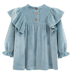 Baby velvet dress with ruffle shouders; perfect for baby girl clothes and Christmas gift ideas  