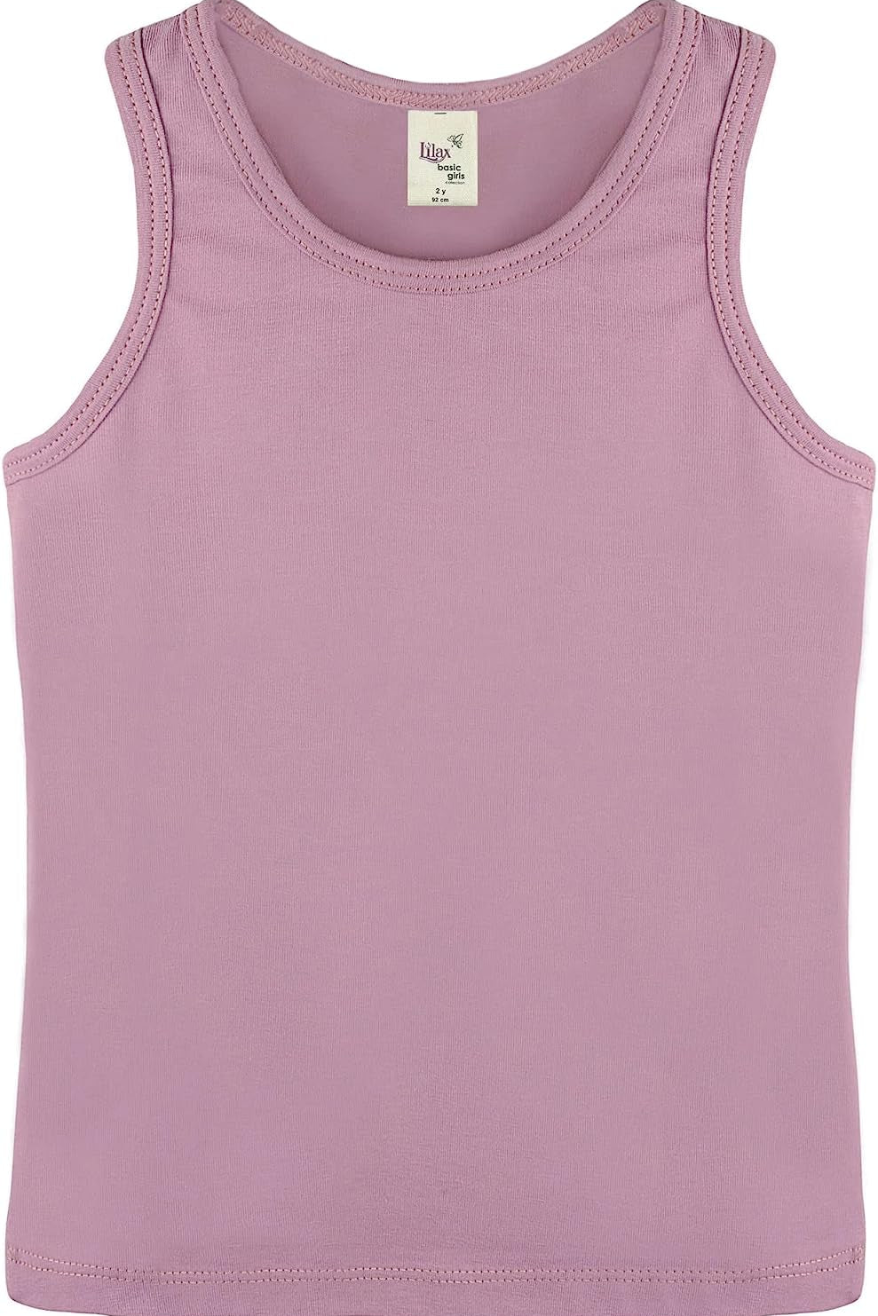 Girls' Soft Solid Cotton Blend Racerback Tank Top / 11-12 Years LILAX