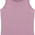 Girls' Soft Solid Cotton Blend Racerback Tank Top / 11-12 Years LILAX