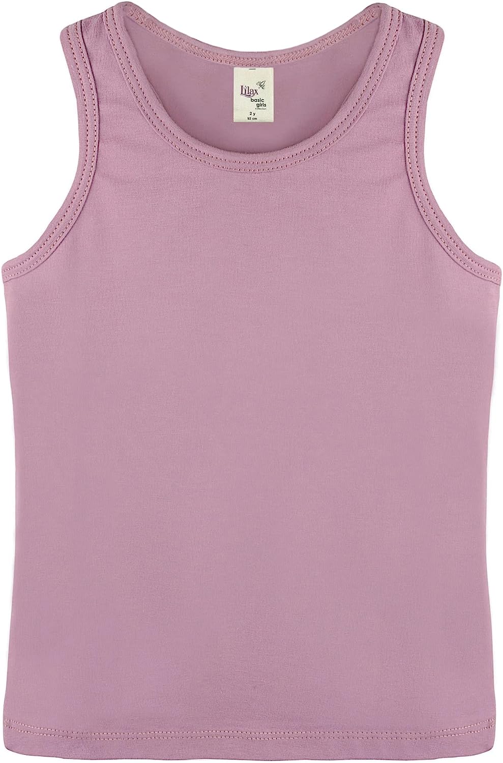 Girls' Soft Solid Cotton Blend Racerback Tank Top / 11-12 Years LILAX