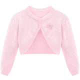 Baby Girls' Button-Up Cardigan Shrug - Long Sleeve Bolero Sweater LILAX