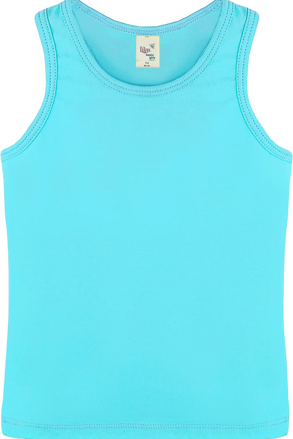 Girls' Soft Solid Cotton Blend Racerback Tank Top / 11-12 Years LILAX