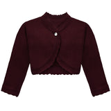 Girls' Bolero Cardigan Shrug Knit Long Sleeve Button Closure LILAX