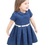 Girls Patterned Shimmer Belt Dress