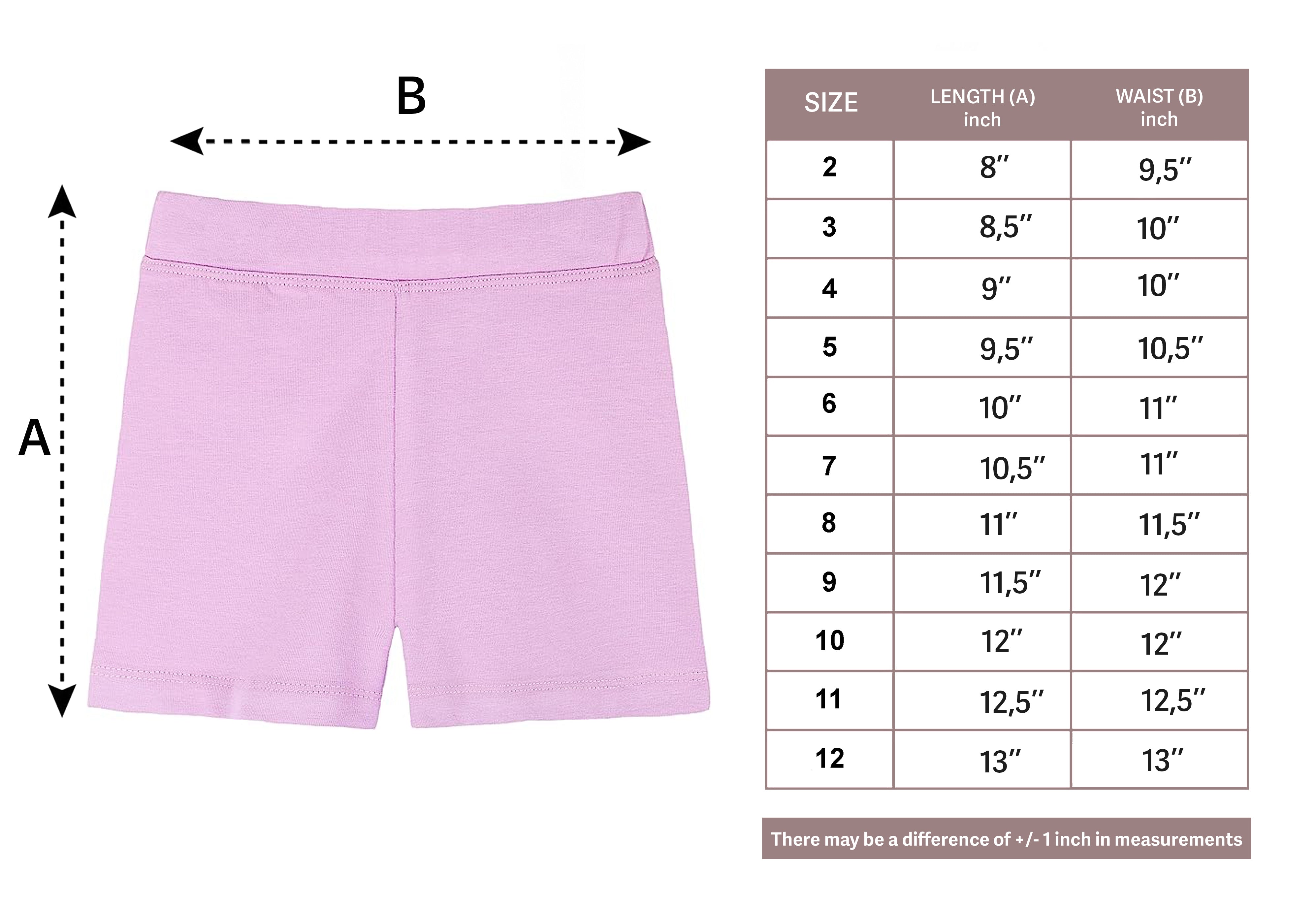 Basic Short for Gymnastics or Under Skirts Solid Soft Dance 10 to 12 Years LILAX