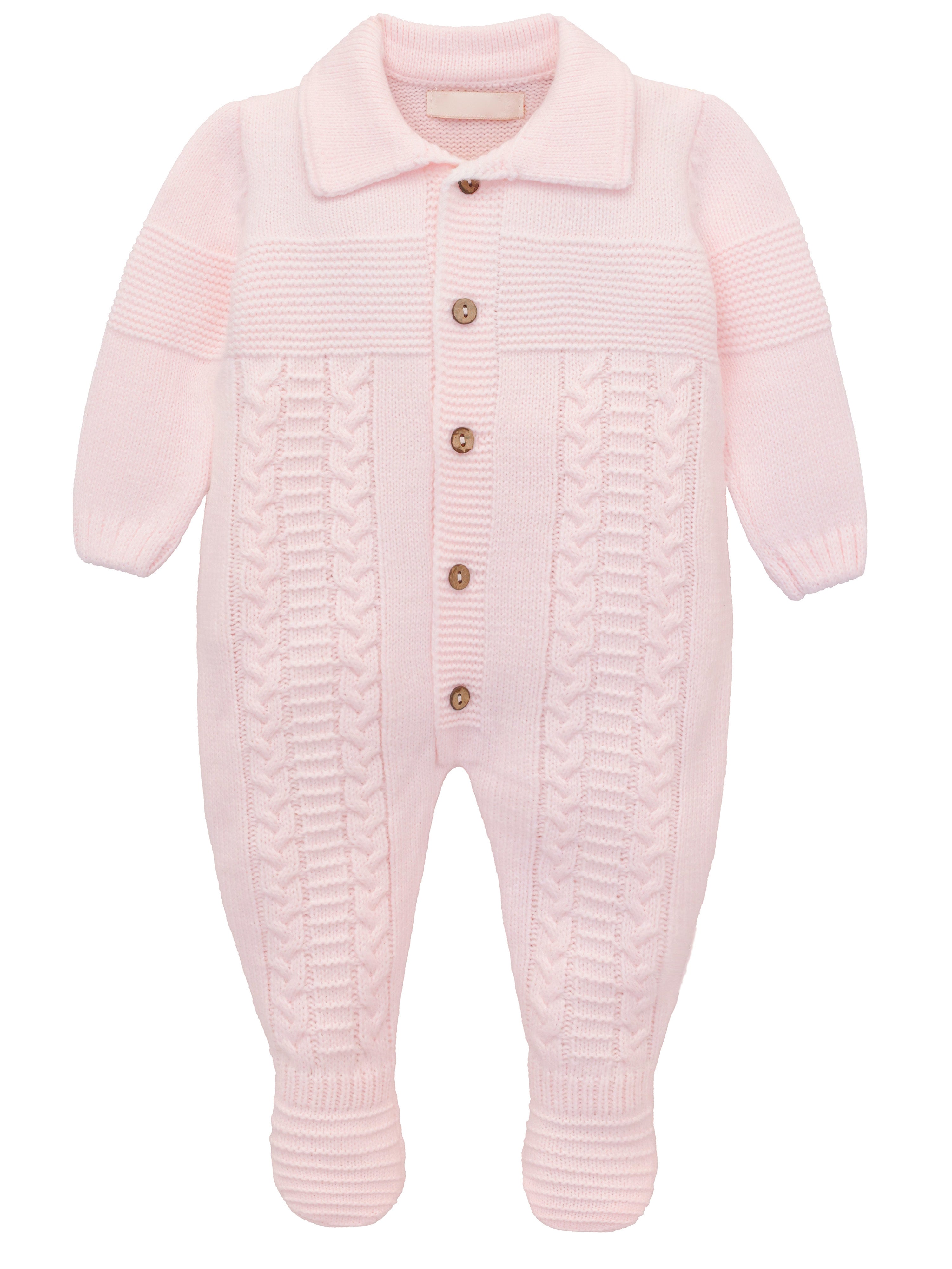 A knit footed jumpsuit or onesie with geometric patterns; cozy baby girl clothes, perfect for baby registry and Christmas gift ideas 