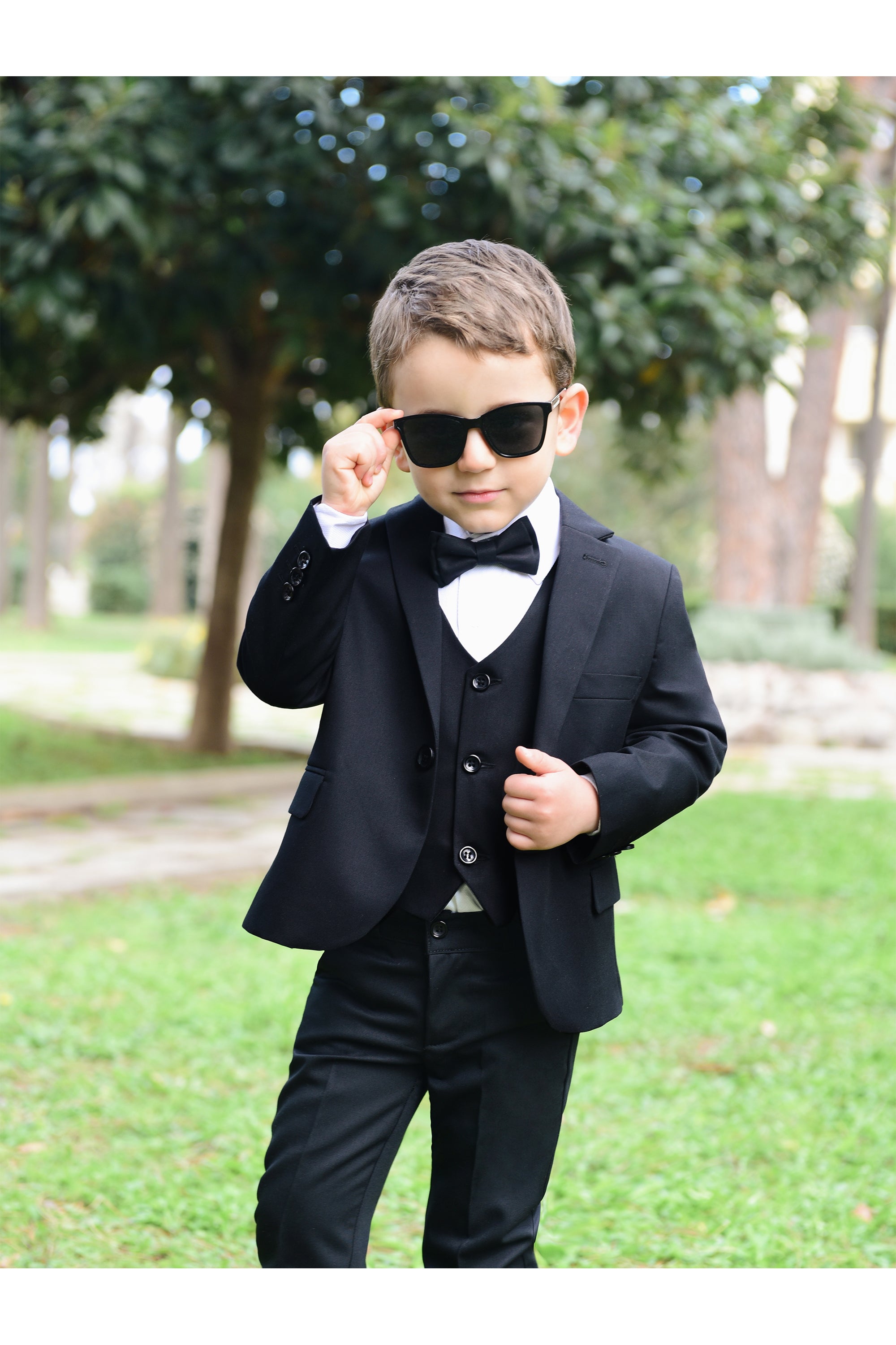 Boys Formal Suit Dresswear 5 Piece Suit Set LILAX