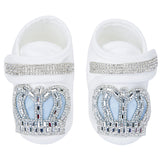 Jeweled crown newborn layette with footie, hat, mittens with bows, & shoes; perfect for Christmas gift ideas