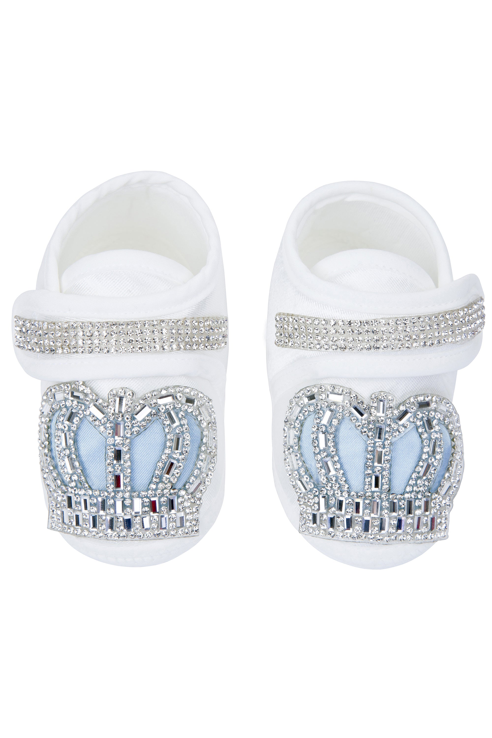 Jeweled crown newborn layette with footie, hat, mittens with bows, & shoes; perfect for Christmas gift ideas