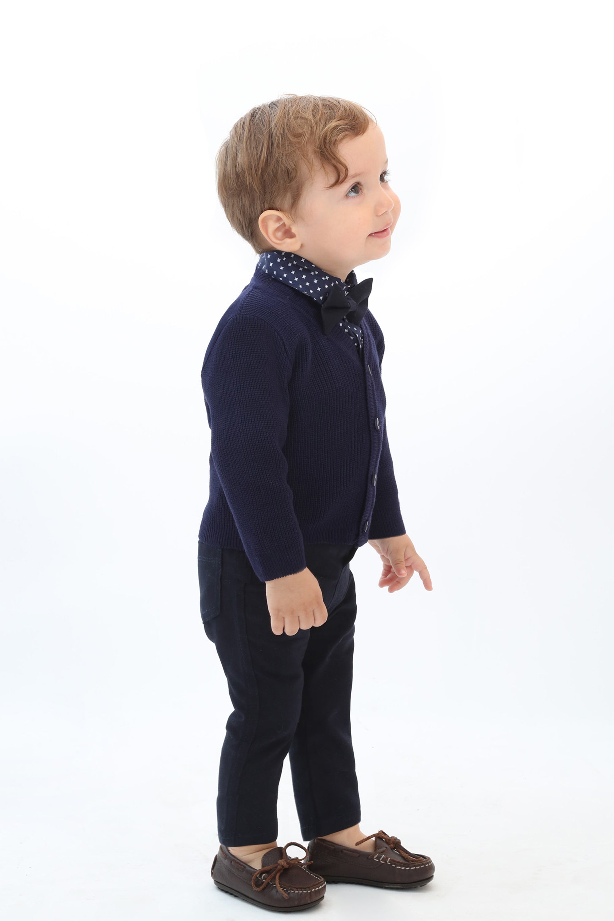 Classic Knit V-Neck Cardigan Sweater for Baby & Toddler Boys with Long Sleeves OZAK TRIKO (MUSTAFA CENGIZ OZBOZ )