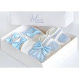 Gift Set for Newborn Baby Boy with Crown Jewels Layette 4 Piece LILAX