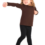 Girls' Basic Crewneck Long Sleeve Cotton T-Shirt / 11-12 Years LILAX