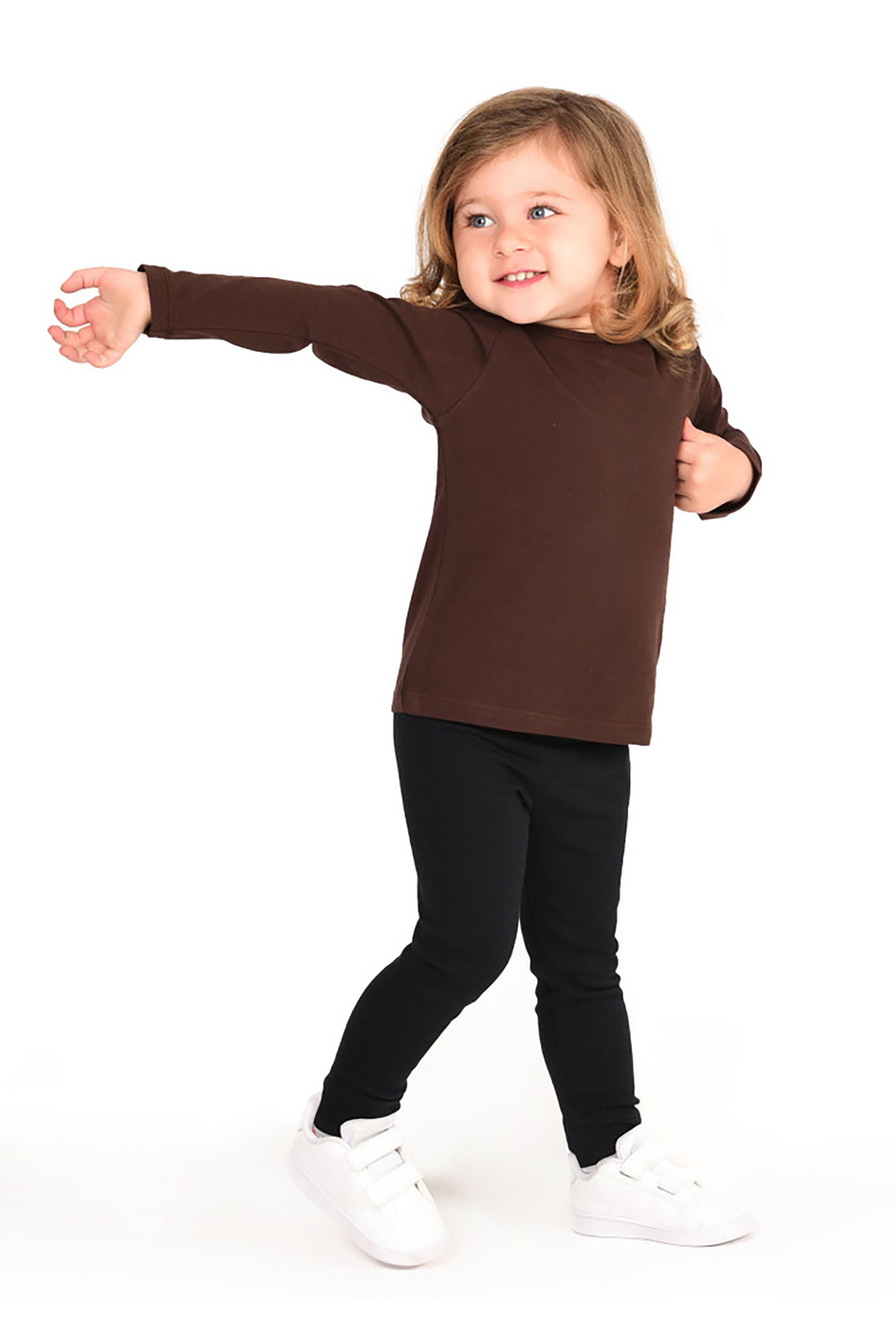 Girls' Basic Crewneck Long Sleeve Cotton T-Shirt / 11-12 Years LILAX