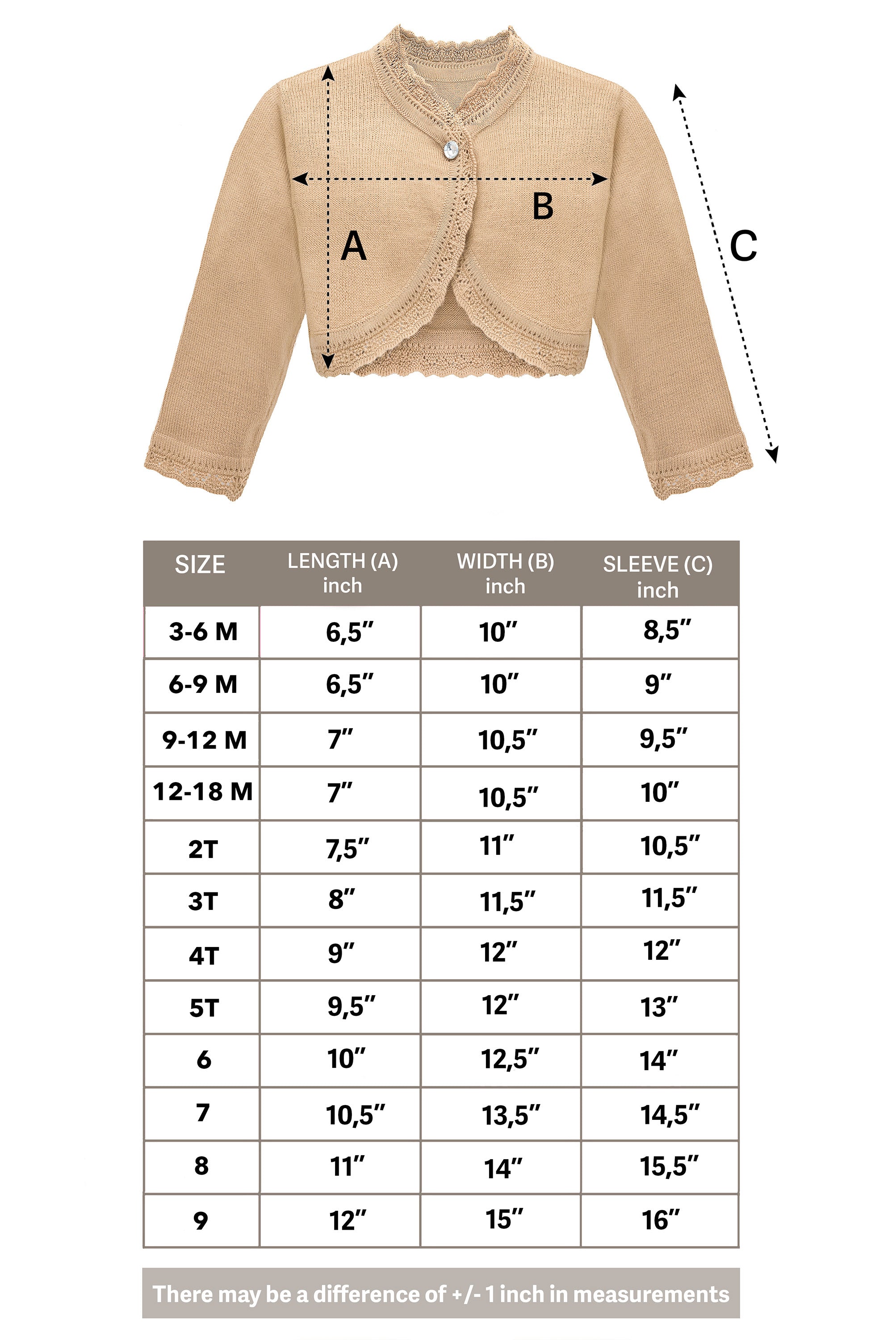 Girls' Bolero Cardigan Shrug Knit Long Sleeve Button Closure LILAX