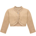 Girls' Bolero Cardigan Shrug Knit Long Sleeve Button Closure LILAX