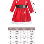 Little Girls' Santa Sparkle Hood Red Dress with Belt for Christmas LILAX