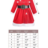 Little Girls' Santa Sparkle Hood Red Dress with Belt for Christmas LILAX