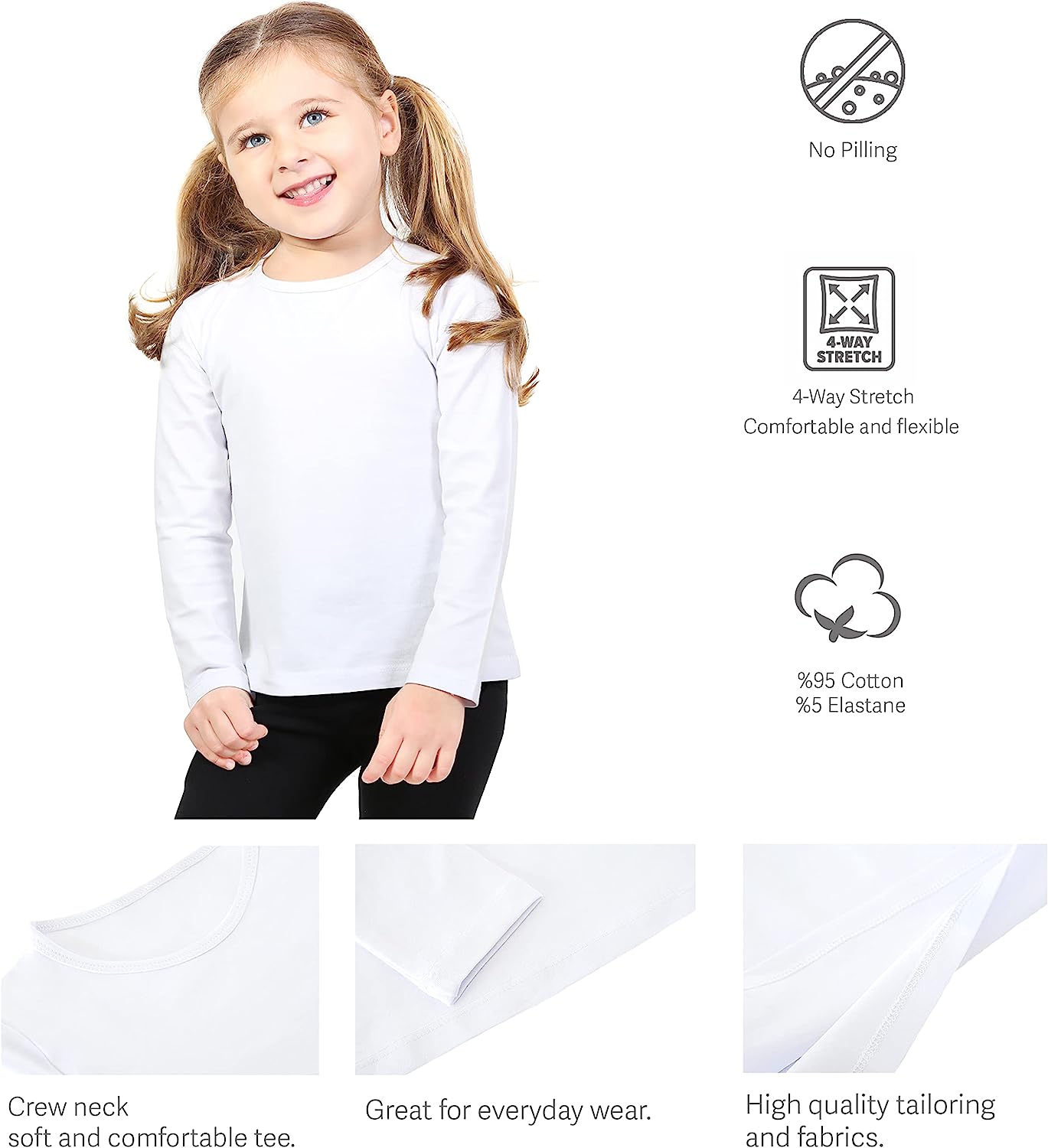 Girls cotton solid basic crewneck t-shirt and leggings set; perfect for baby girl clothes & christmas gift ideas