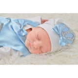 Regal and Handsome: 5-Piece Layette Gift Set with Jeweled Crown Tuxedo for Baby Boys (0-3 Months) LILAX