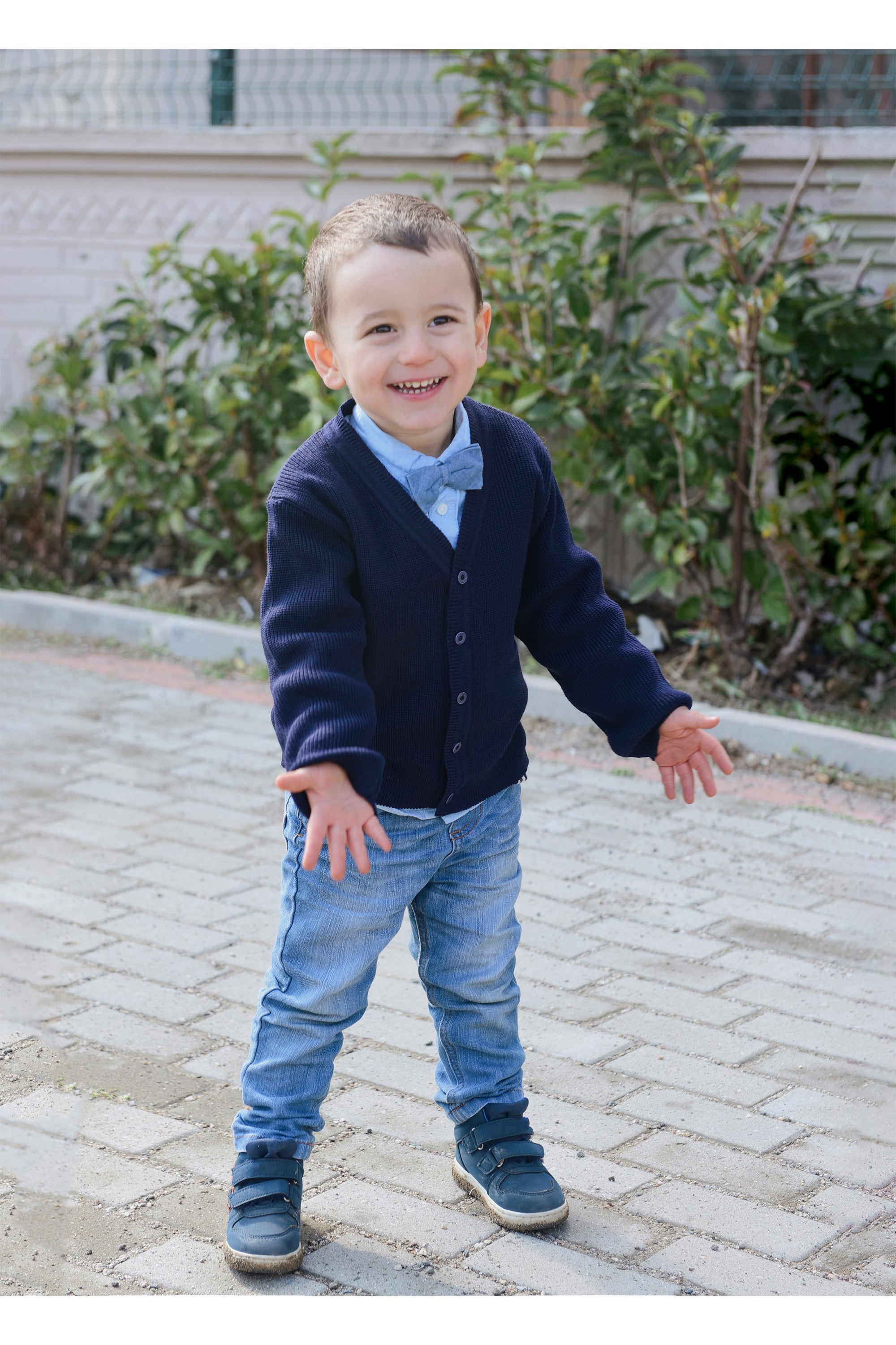 Classic Knit V-Neck Cardigan Sweater for Baby & Toddler Boys with Long Sleeves OZAK TRIKO (MUSTAFA CENGIZ OZBOZ )