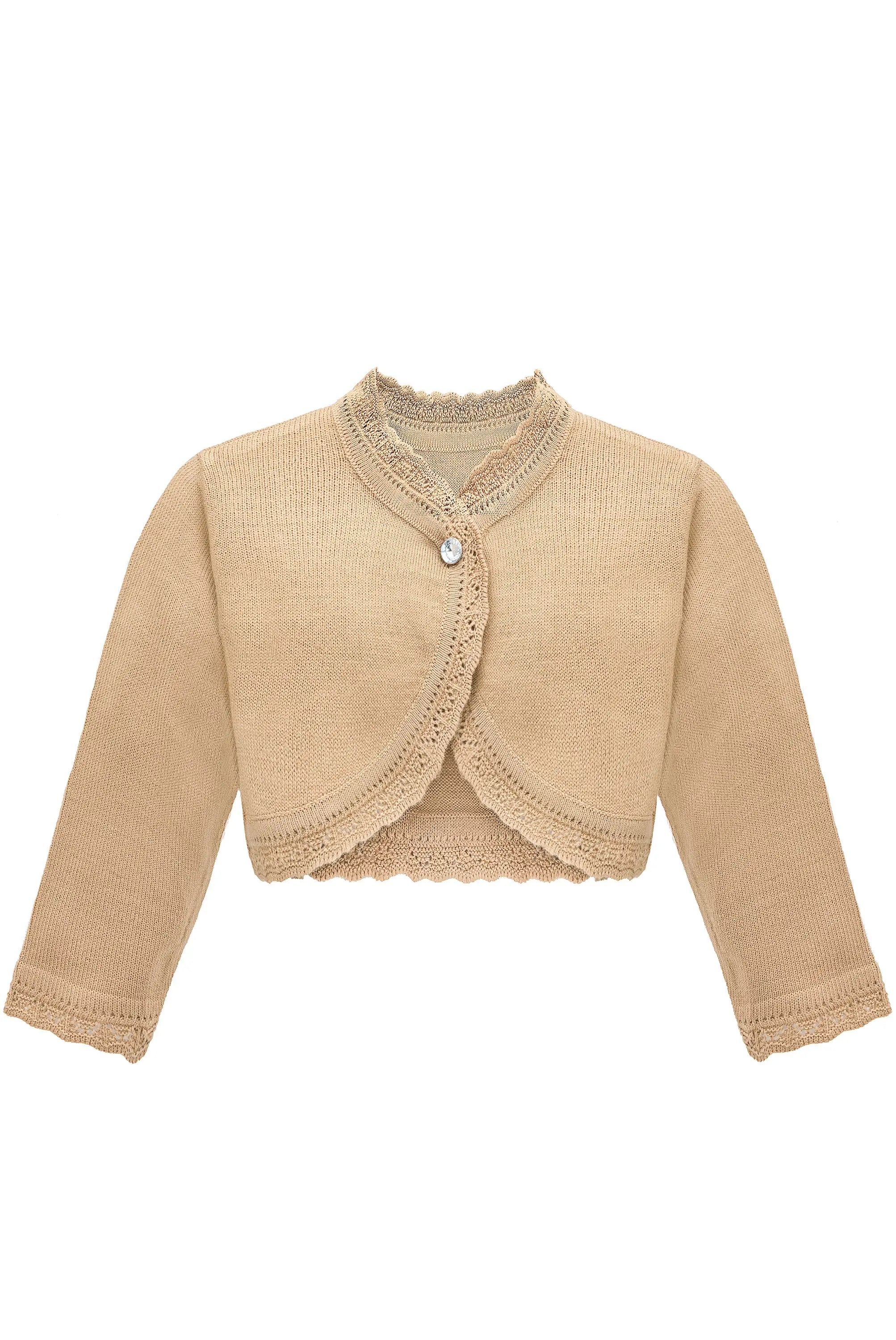 Baby Girls' Bolero Shrug Knit Long Sleeve Button Closure Cardigan