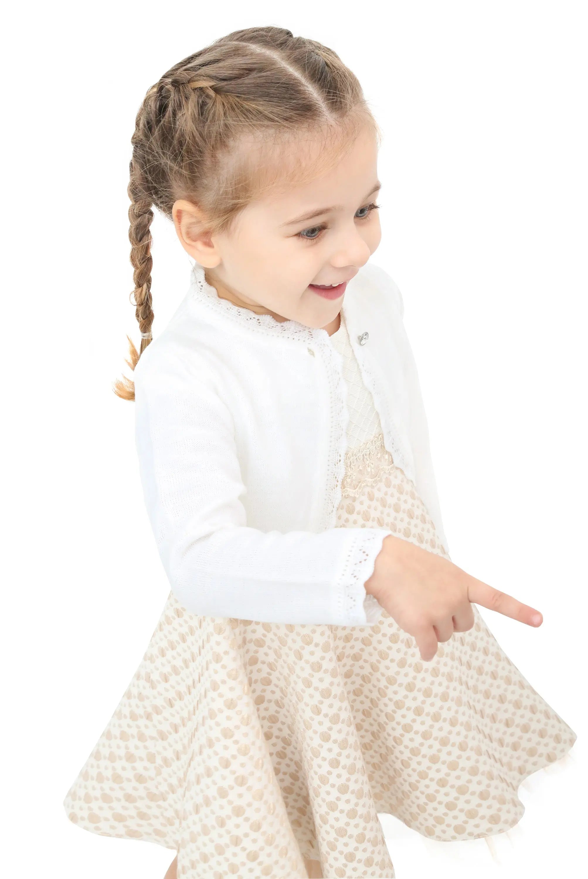 Baby Girls' Bolero Shrug Knit Long Sleeve Button Closure Cardigan LILAX