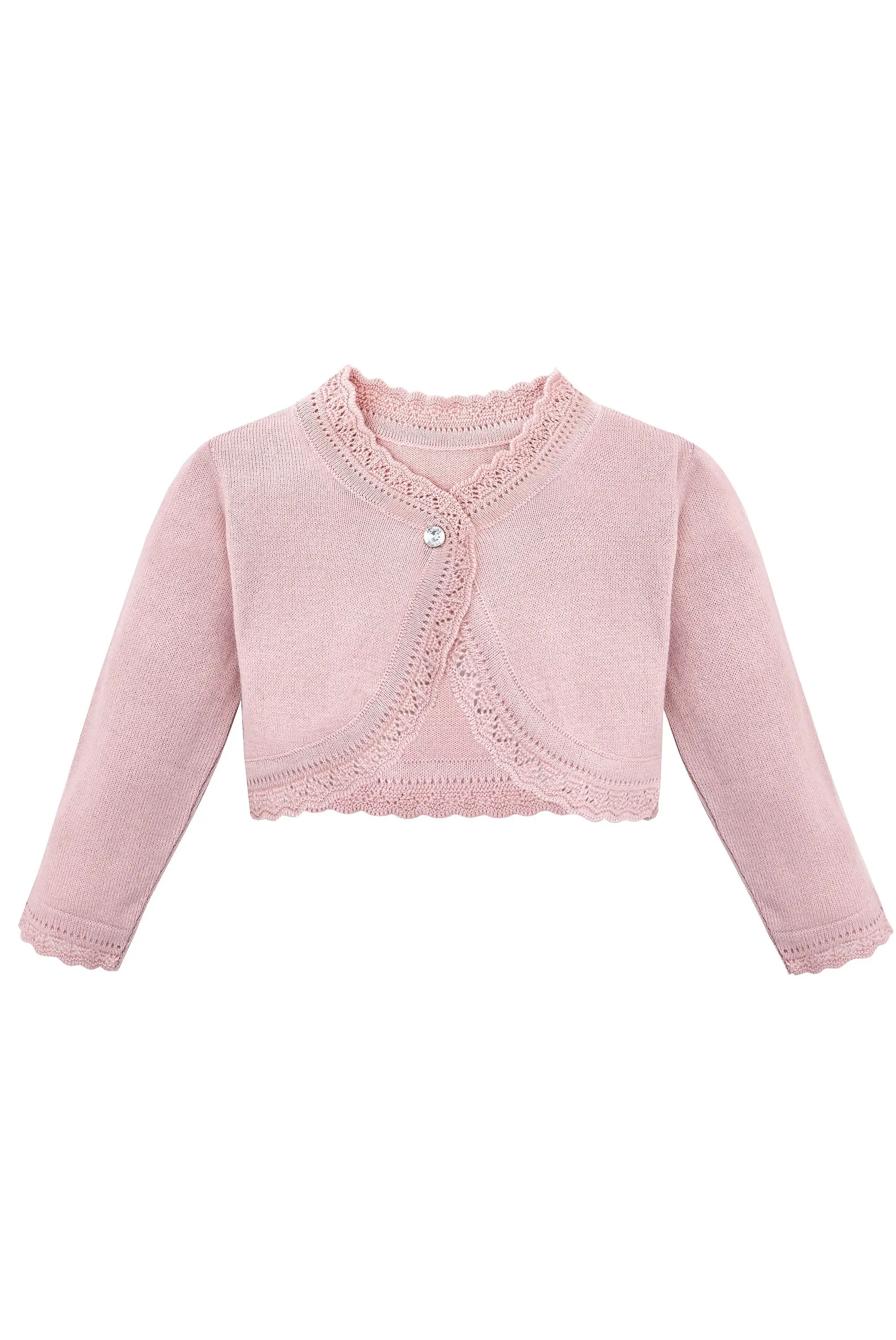 Baby Girls' Bolero Shrug Knit Long Sleeve Button Closure Cardigan