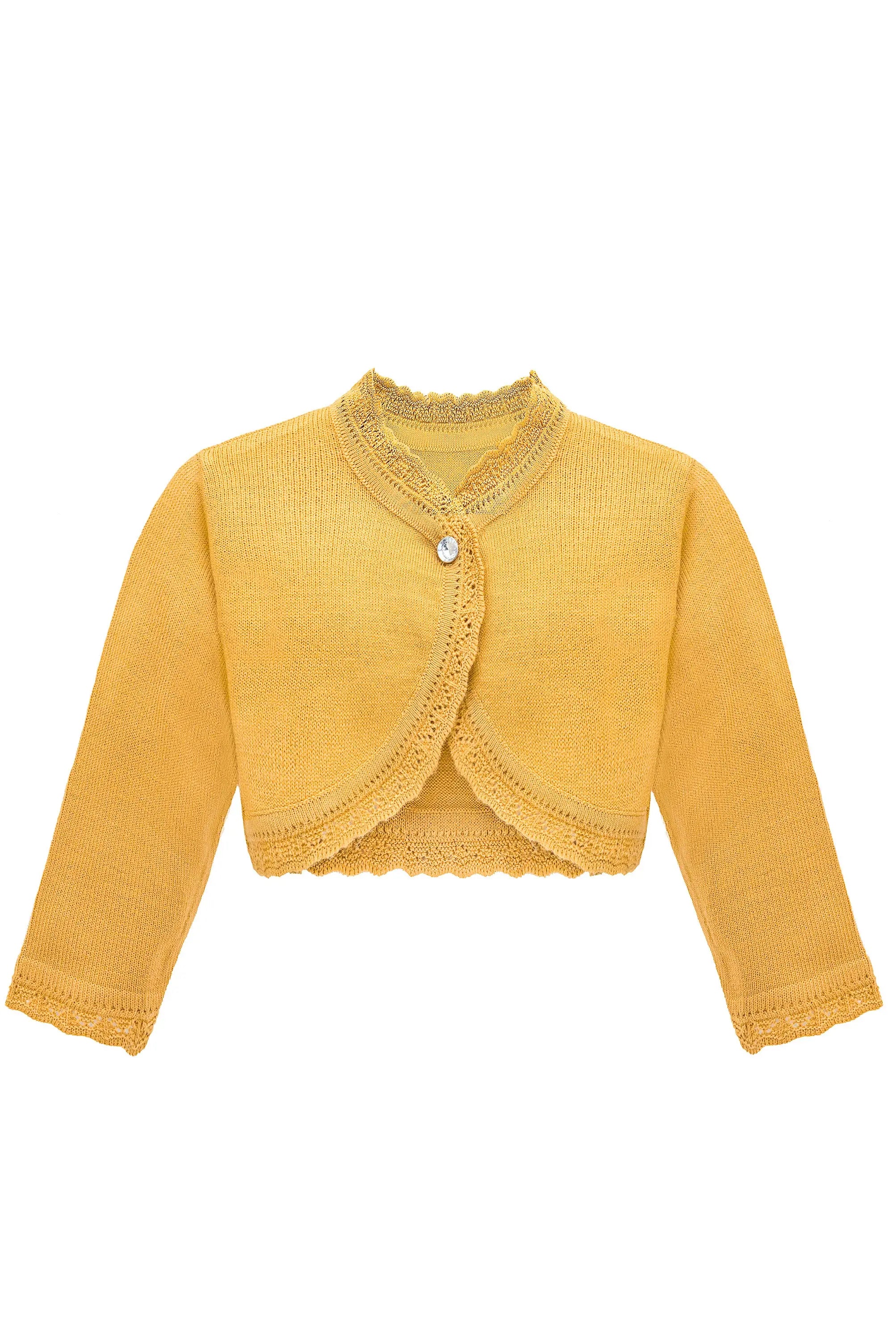 Baby Girls' Bolero Shrug Knit Long Sleeve Button Closure Cardigan