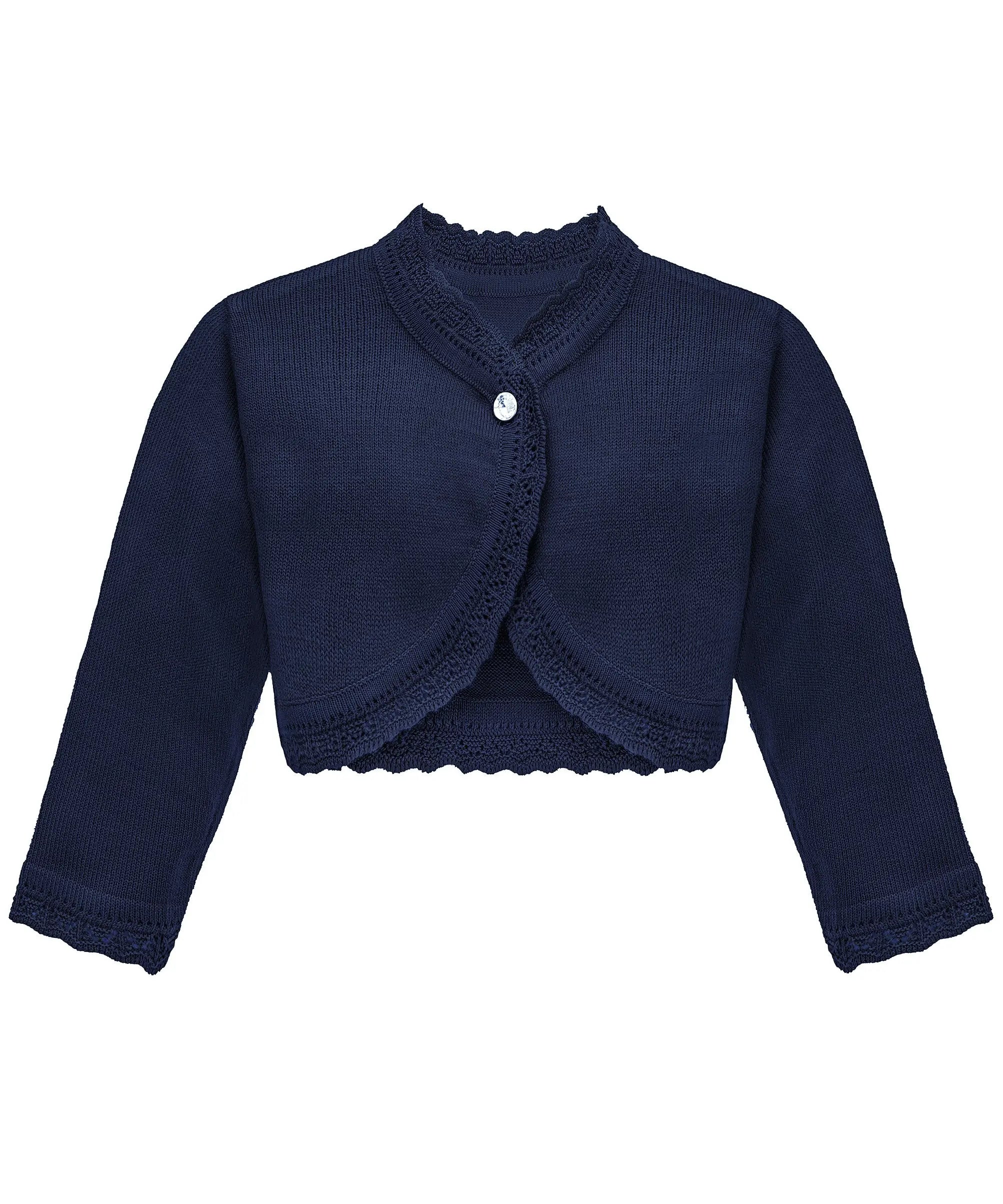 Baby girls knit long sleeve curved edged bolero shrug cardigan; perfect for christmas gift ideas 