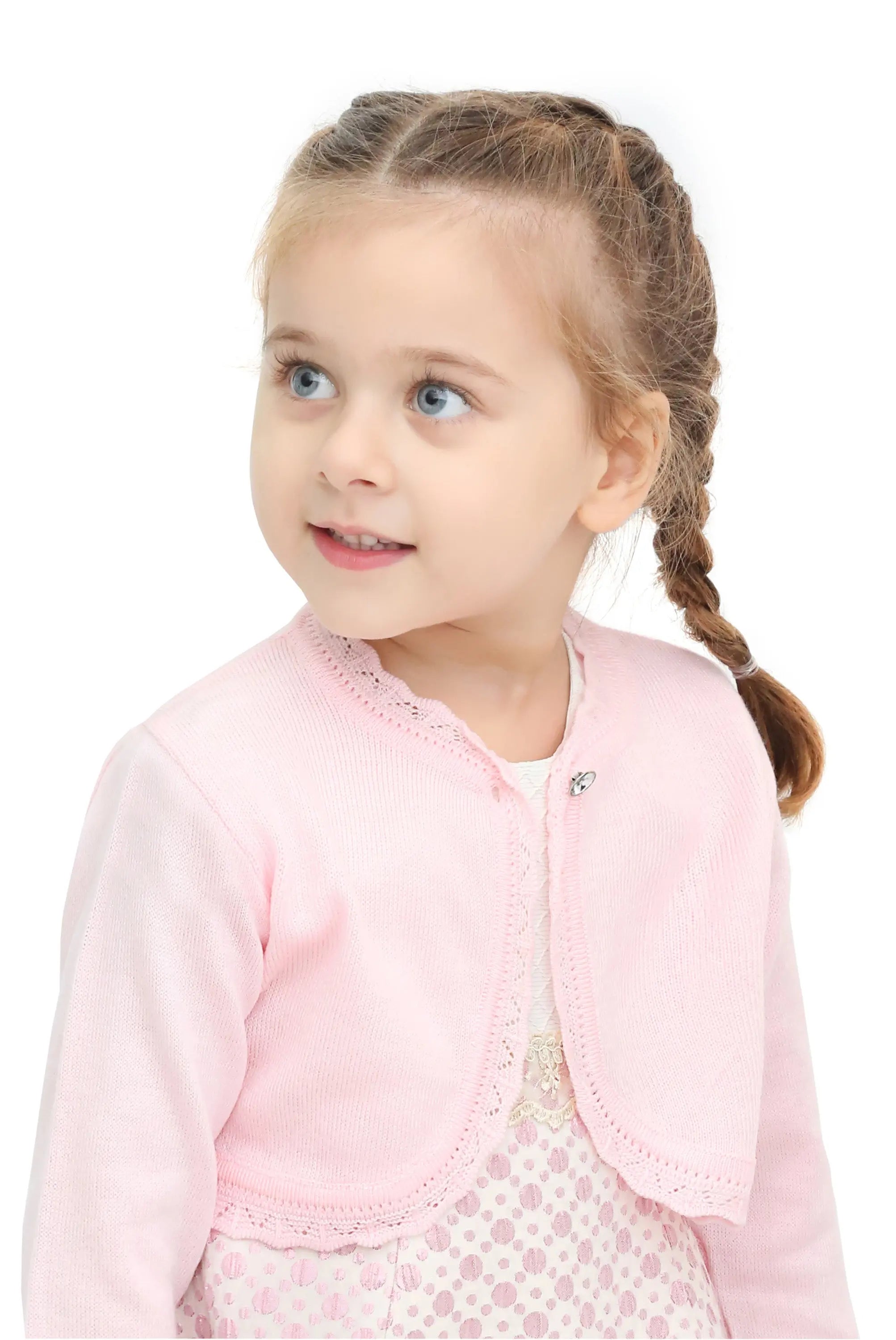 Baby Girls' Bolero Shrug Knit Long Sleeve Button Closure Cardigan LILAX