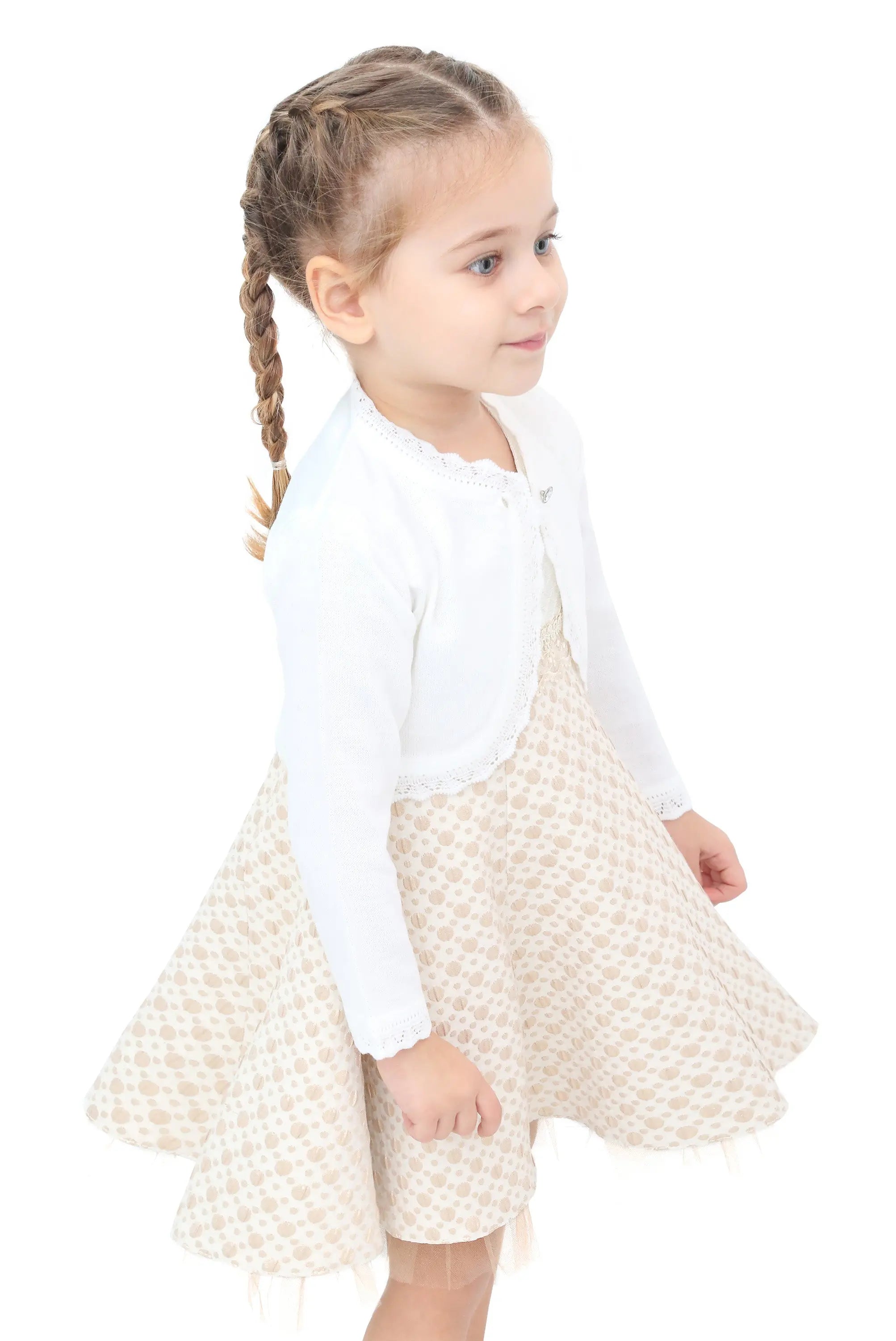 Baby Girls' Bolero Shrug Knit Long Sleeve Button Closure Cardigan LILAX