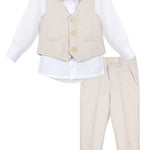 Boys Formal Suit 4 Piece Vest Pants and Tie Dresswear Set / 6 to 12 Years LILAX