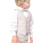 Boys Formal Suit 4 Piece Vest Pants and Tie Dresswear Set / 6 to 12 Years LILAX