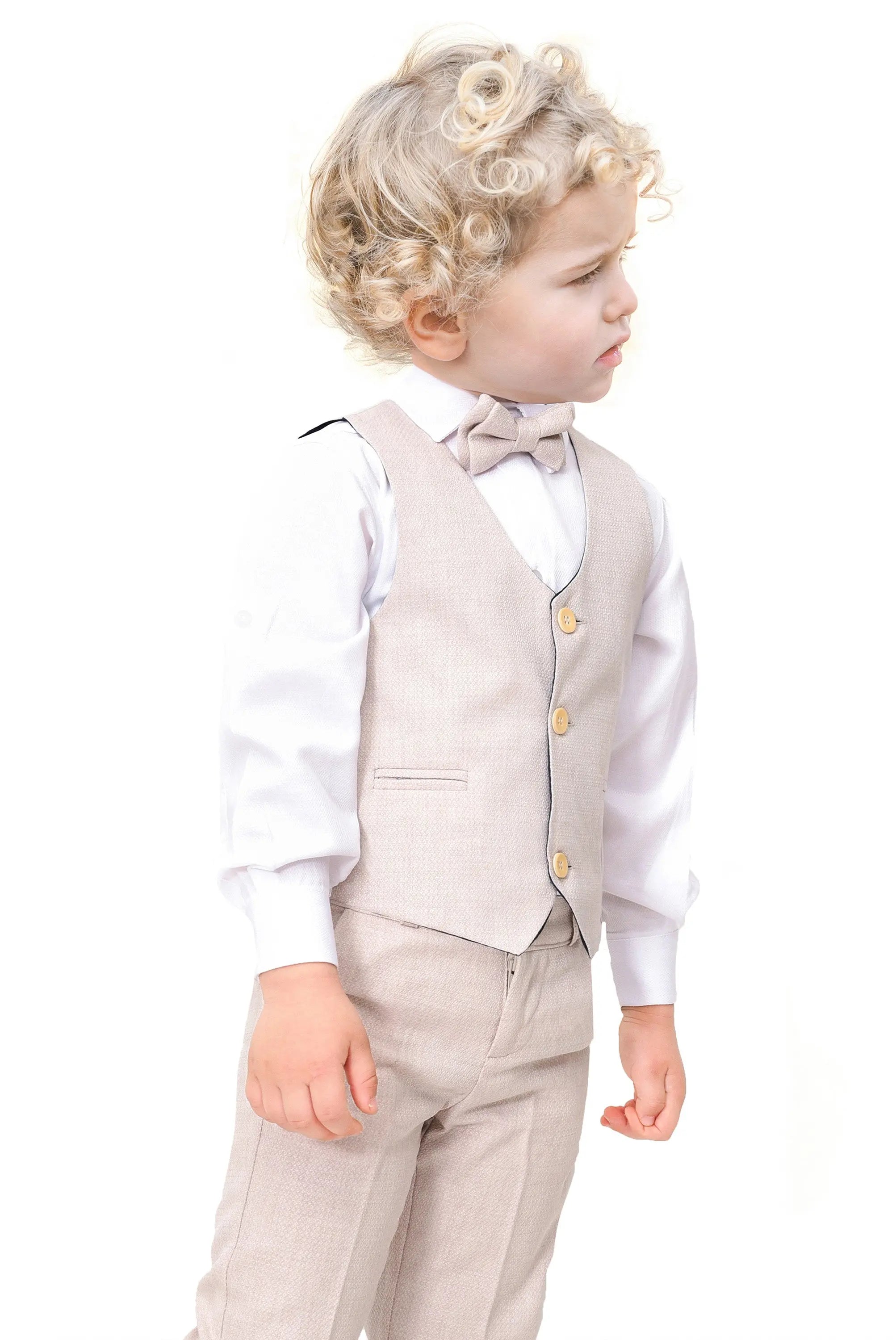 Boys Formal Suit 4 Piece Vest Pants and Tie Dresswear Set / 6 to 12 Years LILAX