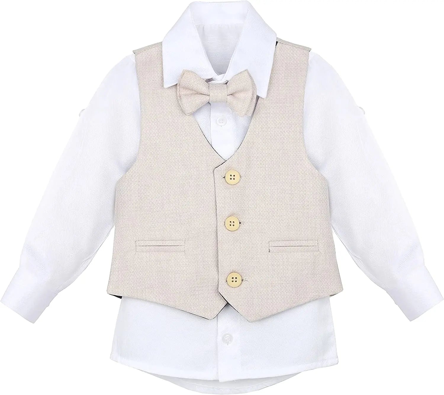 Boys Formal Suit 4 Piece Vest Pants and Tie Dresswear Set / 6 to 12 Years LILAX