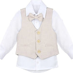 Boys Formal Suit 4 Piece Vest Pants and Tie Dresswear Set / 6 to 12 Years LILAX