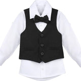 Boys Formal Suit 4 Piece Vest Pants and Tie Dresswear Set / 6 to 12 Years LILAX