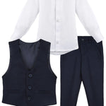 Boys Formal Suit 4 Piece Vest Pants and Tie Dresswear Set / 6 to 12 Years LILAX