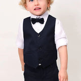 Boys Formal Suit 4 Piece Vest Pants and Tie Dresswear Set / 6 to 12 Years LILAX