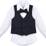 Boys Formal Suit 4 Piece Vest Pants and Tie Dresswear Set / 6 to 12 Years LILAX