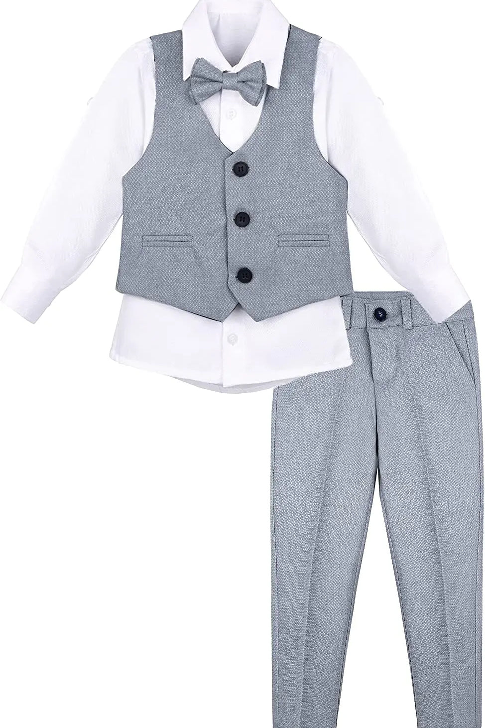 Boys Formal Suit 4 Piece Vest Pants and Tie Dresswear Set / 6 to 12 Years LILAX