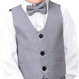 Boys Formal Suit 4 Piece Vest Pants and Tie Dresswear Set / 6 to 12 Years LILAX